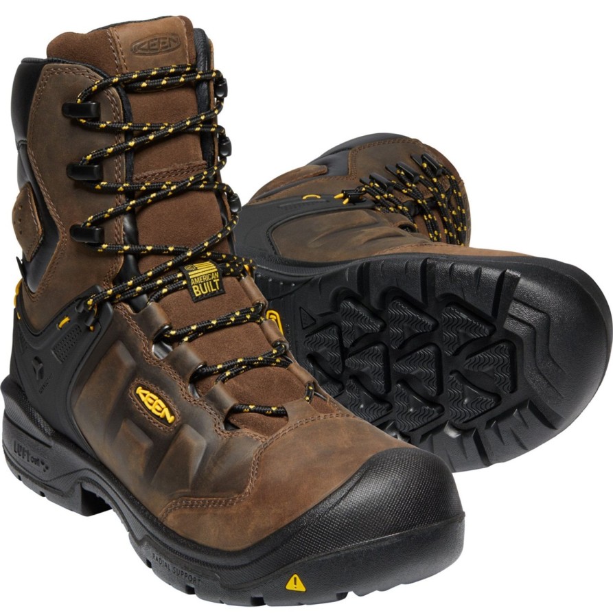 Men'S Keen | Keen Utility Men'S Dover 8" Carbon-Fiber Toe Usa Built Wp Work Boot - 1024186 Brown