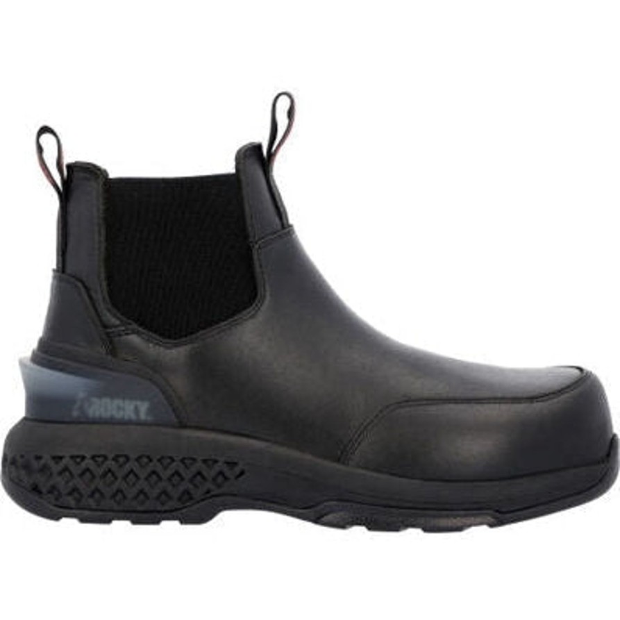 Men'S Rocky | Rocky Men'S Code Red Station 6" Ct Slip On Work Boot Rkd0114 Black