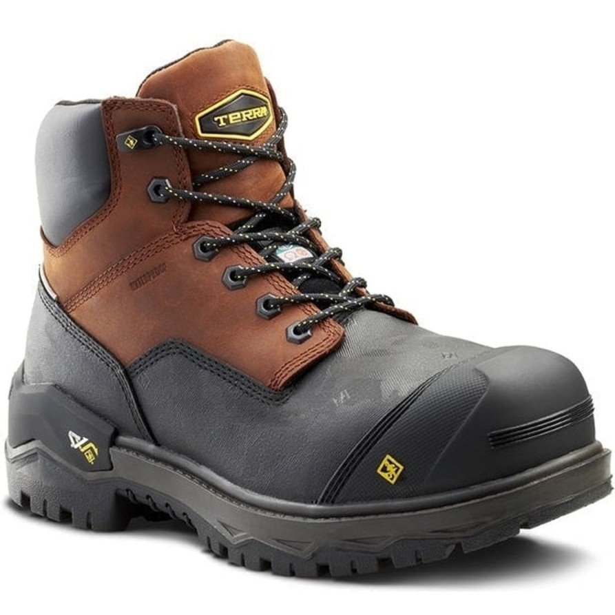 Men'S Terra | Terra Men'S Gantry 6"Nano Comp Toe Wpwork Boot 4T8Vbn Brown