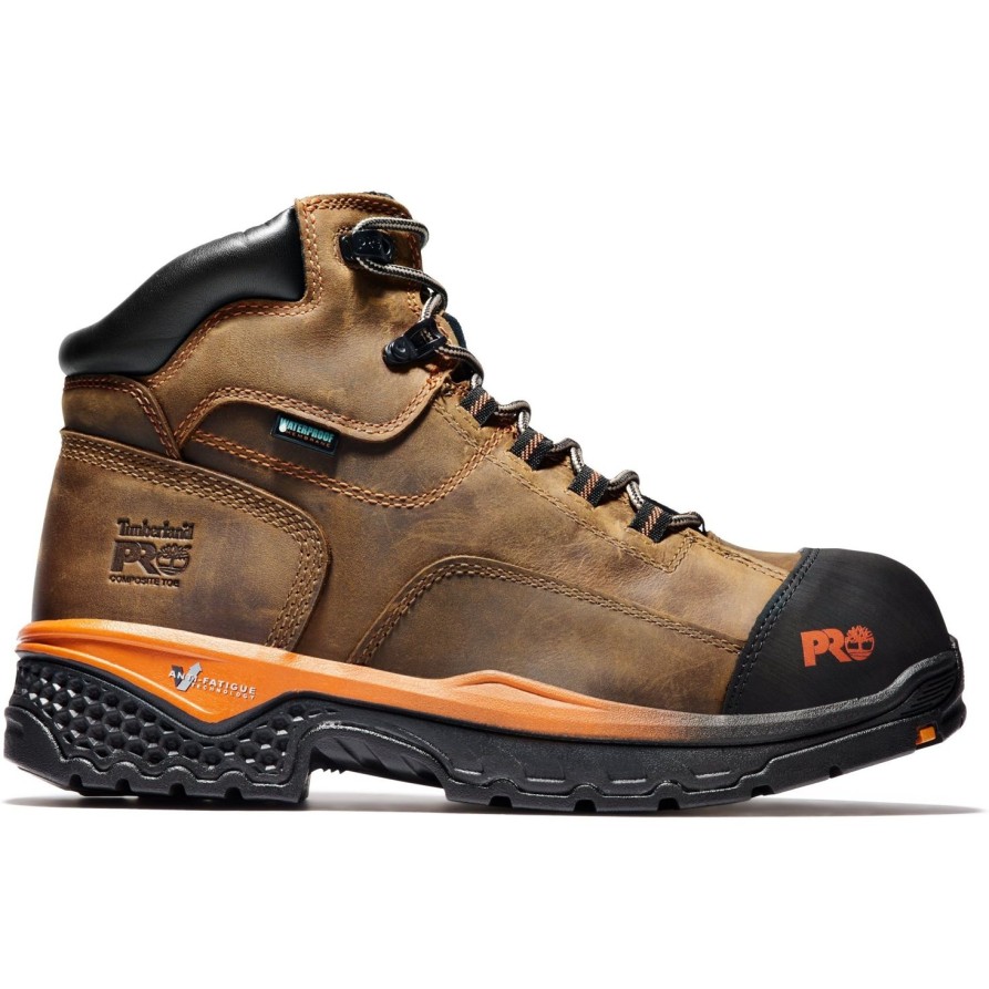 Men'S Timberland Pro | Timberland Pro Men'S Bosshog 6" Comp Toe Wp Work Boot - Tb0A1Xk1214 Brown