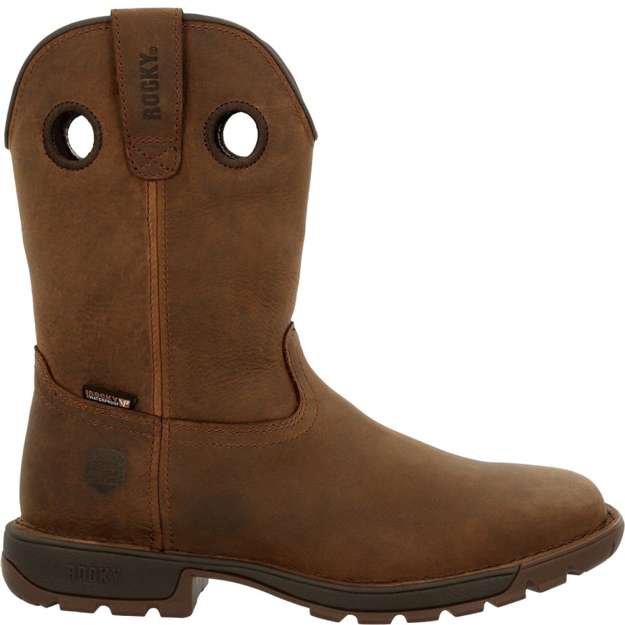 Men'S Rocky | Rocky Men'S Legacy 32 10" Sqr Toe Wp Western Work Boot- Brown- Rkw0340 Dark Brown