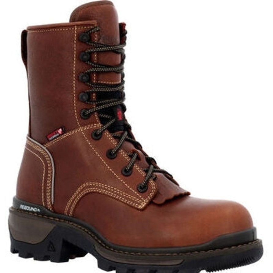 Men'S Rocky | Rocky Men'S Rams Horn Logger 9" Wp Comp Toe Work Boot Rkk0397 Brown