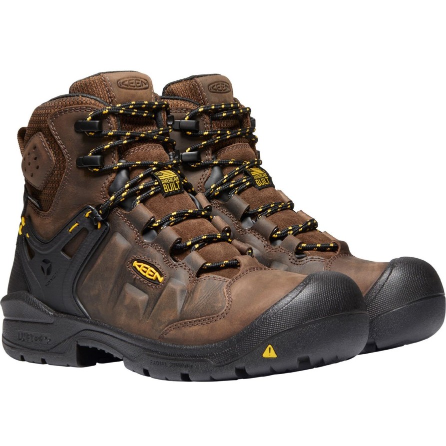 Men'S Keen | Keen Utility Men'S Dover 6" Comp Toe Usa Built Wp Work Boot 1021467 Brown