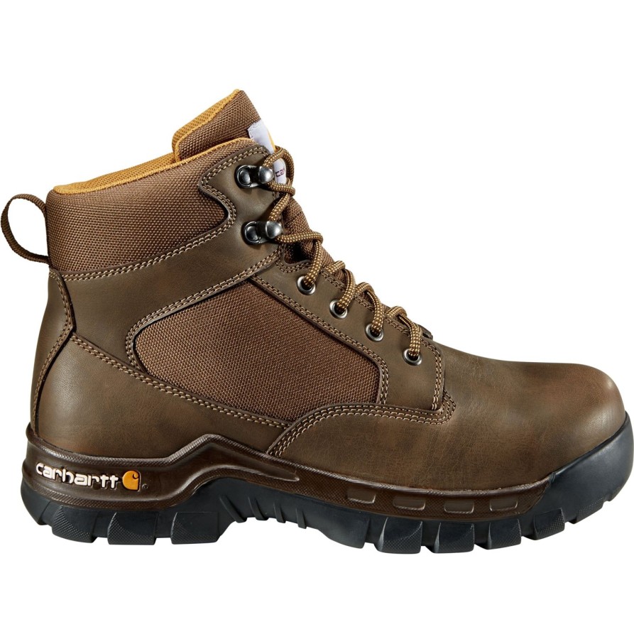 Men'S Carhartt | Carhartt Men'S Rugged Flex 6" Steel Toe Work Boot Cmf6284 Brown