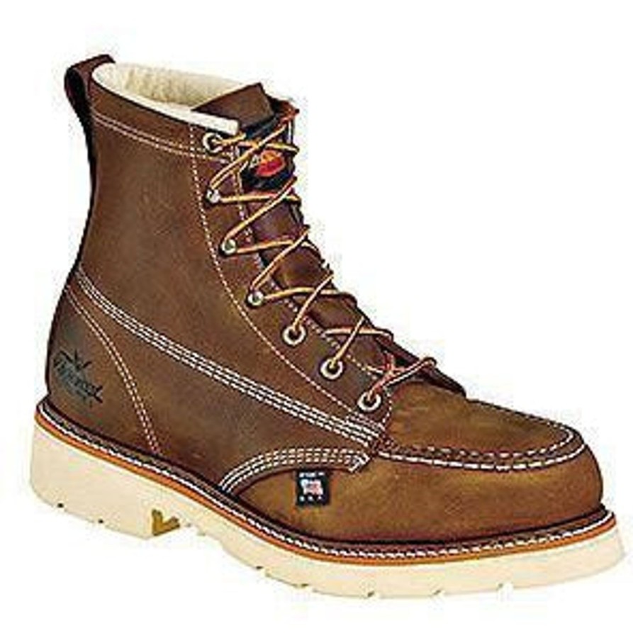 Men'S Thorogood | Thorogood Men'S Usa Made Amer. Heritage 6" Stl Toe Work Boot- 804-4375 Brown