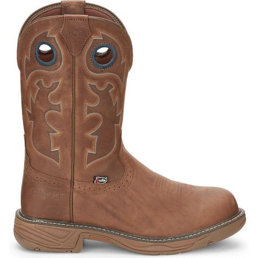 Men'S Justin | Justin Men'S Rush 11" Nano Ct Western Work Boot Se4334 Brown