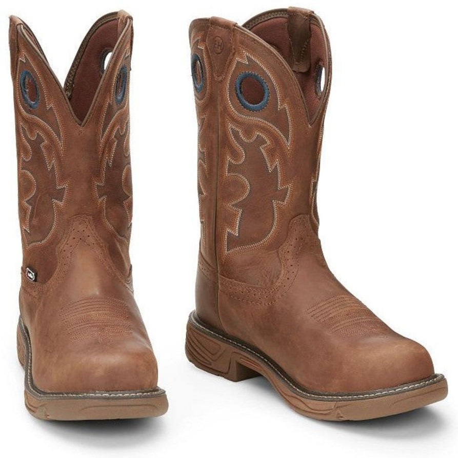 Men'S Justin | Justin Men'S Rush 11" Nano Ct Western Work Boot Se4334 Brown