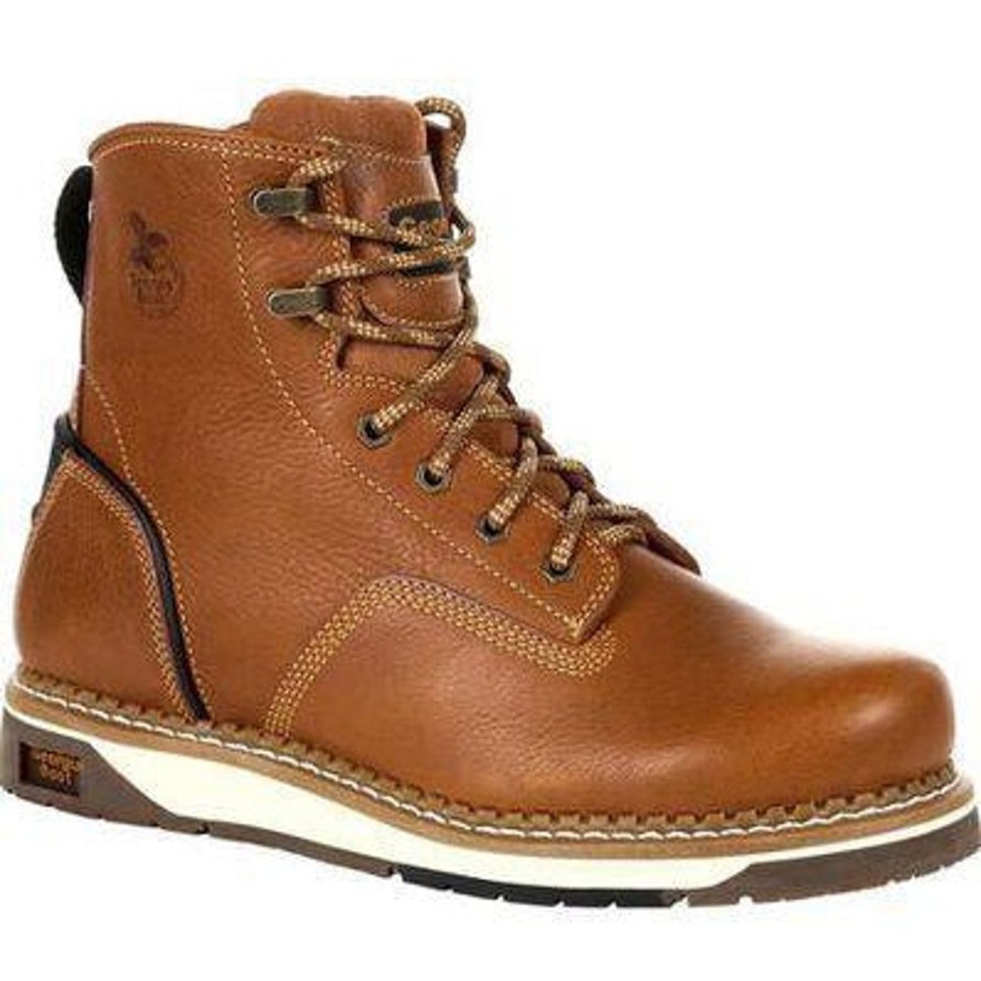 Men'S Georgia | Georgia Men'S Amp Lt Wedge Soft Toe Work Boot Gb00347 Brown