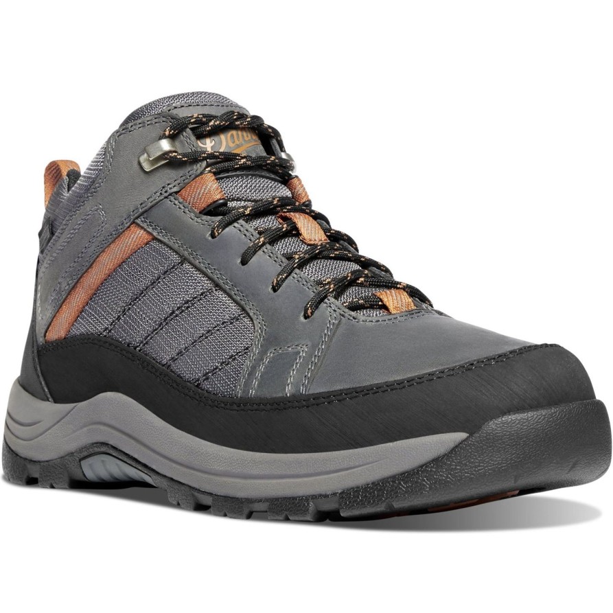 Men'S Danner | Danner Men'S Riverside 4.5" Soft Toe Wp Hiking Work Boot- Gray - 15341 Gray/Orange