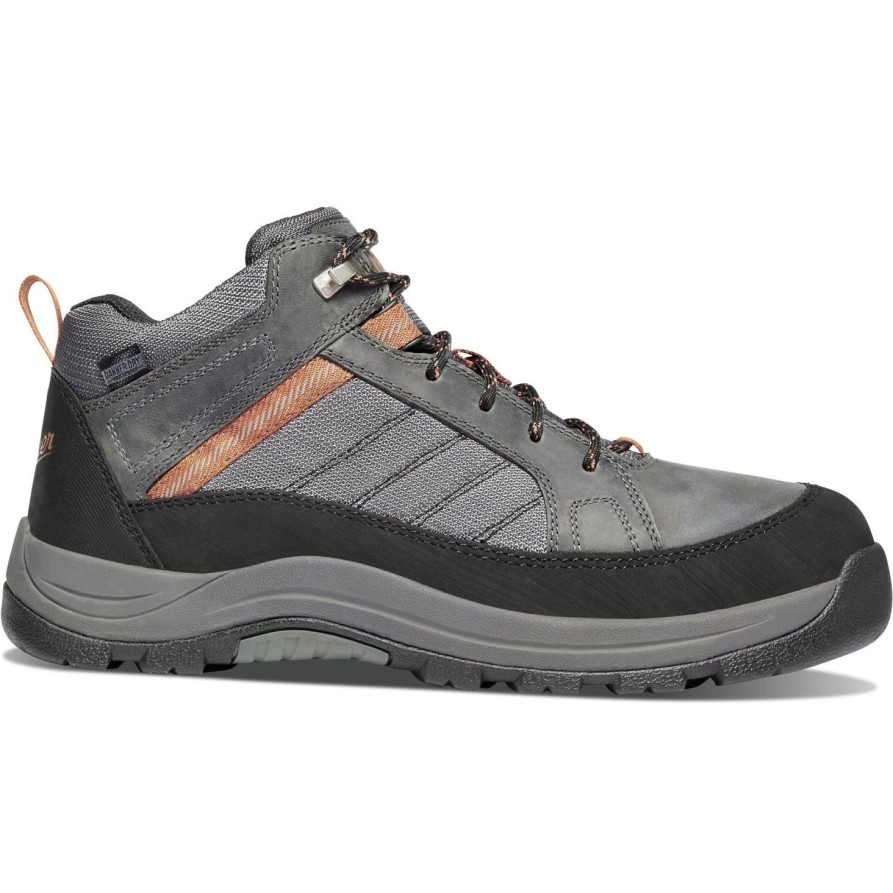 Men'S Danner | Danner Men'S Riverside 4.5" Soft Toe Wp Hiking Work Boot- Gray - 15341 Gray/Orange