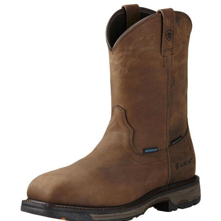 Men'S Ariat | Ariat Men'S Workhog Wellington 11" Comp Toe Western Work Boot - 10020092 Brown