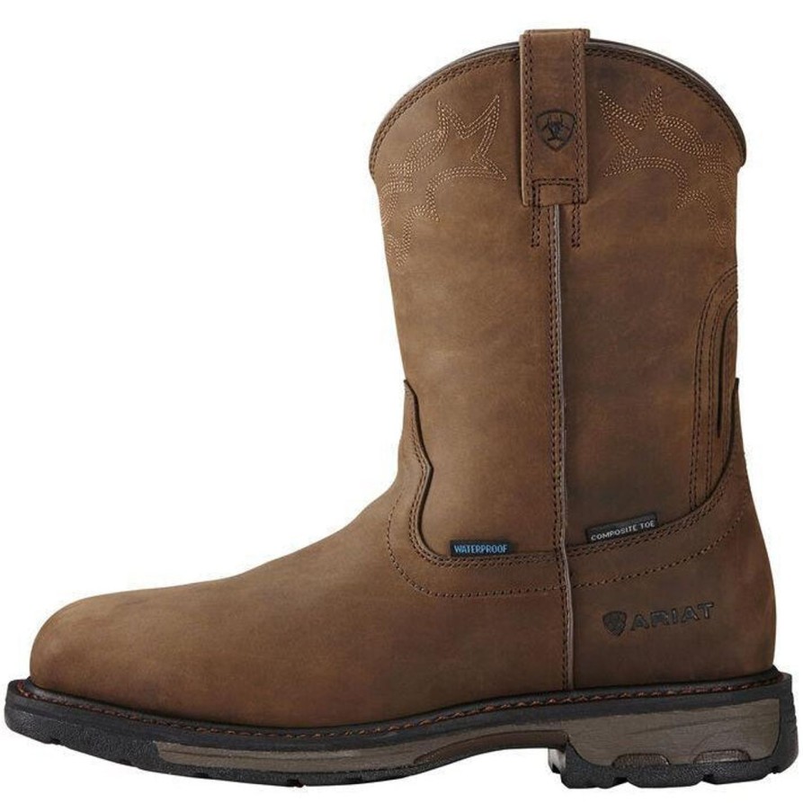 Men'S Ariat | Ariat Men'S Workhog Wellington 11" Comp Toe Western Work Boot - 10020092 Brown