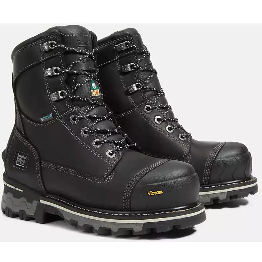 Women'S Timberland Pro | Timberland Pro Women'S Boondock 8" Comp Toe Wp Work Boot Tb0A5R7K001 Black