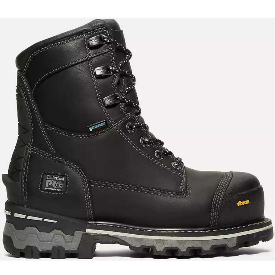 Women'S Timberland Pro | Timberland Pro Women'S Boondock 8" Comp Toe Wp Work Boot Tb0A5R7K001 Black