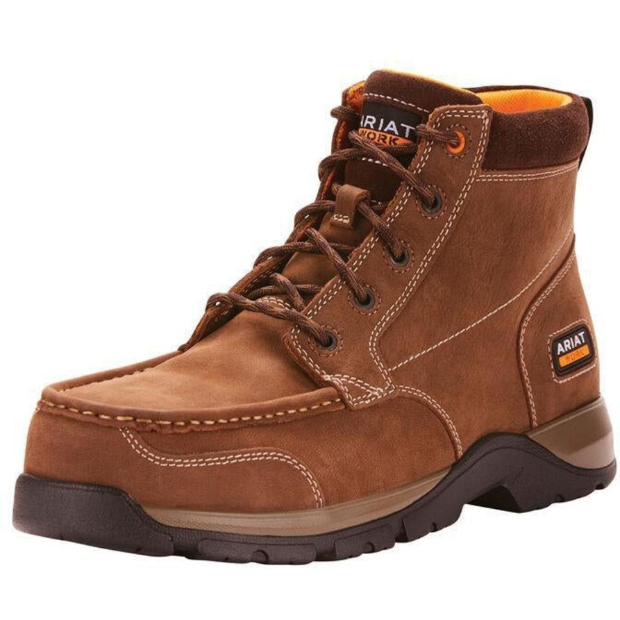 Men'S Ariat | Ariat Men'S Edge Lte Chukka 6" Comp Toe Work Boot 10024951 Brown