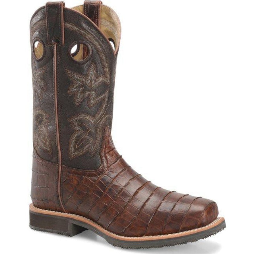 Men'S Double H | Double H Men'S Wayne 12" Steel Toe Western Work Boot Dh5225 Brown