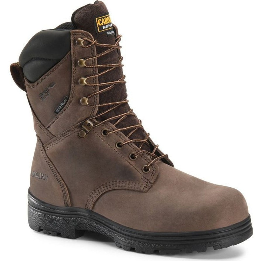 Men'S Carolina | Carolina Men'S Surveyor 8" Steel Toe Wp Slip Resist Work Boot Ca3534 Brown