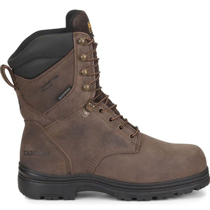 Men'S Carolina | Carolina Men'S Surveyor 8" Steel Toe Wp Slip Resist Work Boot Ca3534 Brown