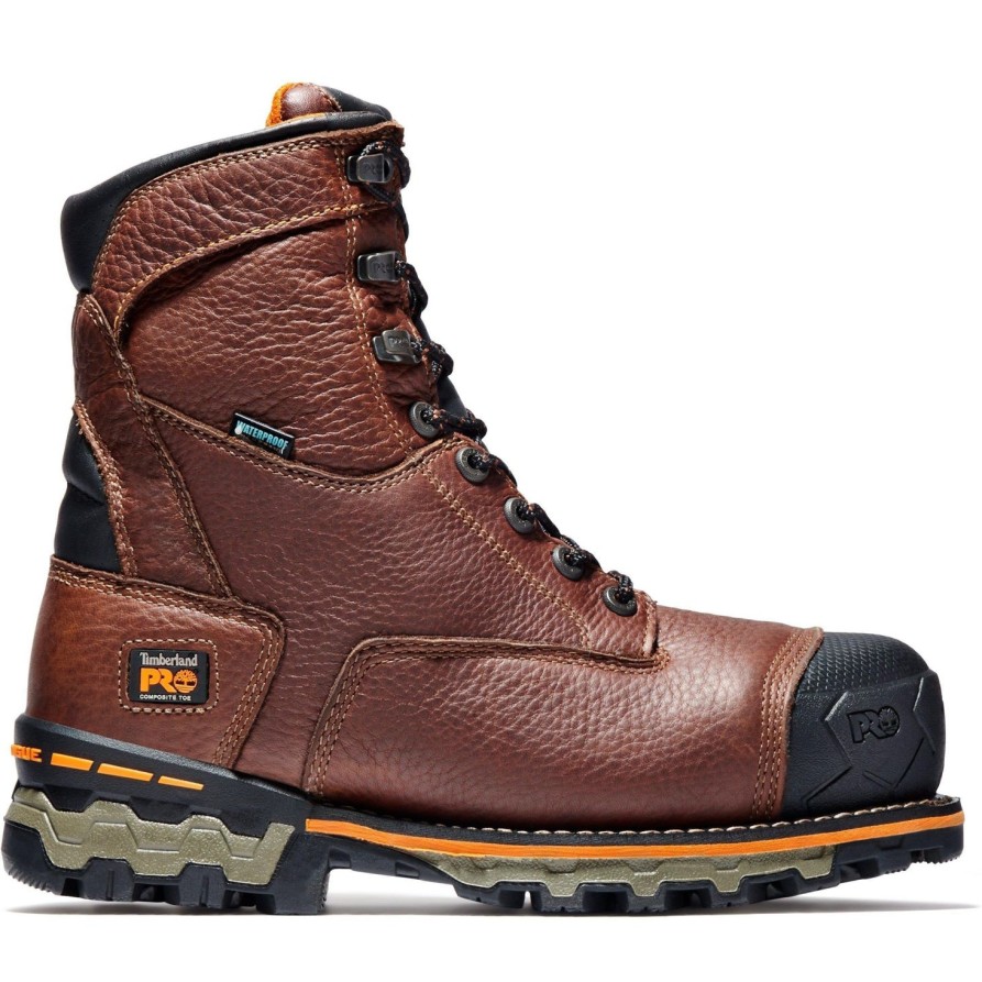 Men'S Timberland Pro | Timberland Pro Men'S Boondock 8" Comp Toe Wp Ins Work Boot Tb089628214 Brown