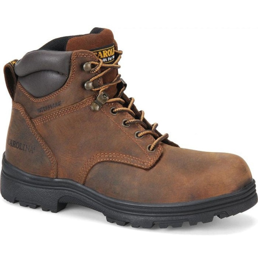 Men'S Carolina | Carolina Men'S Engineer 6" Steel Toe Wp Slip Resist Work Boot Ca3526 Brown