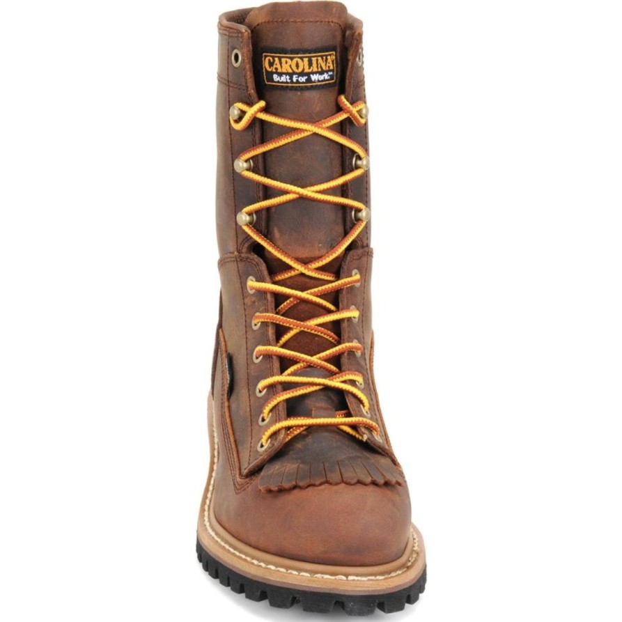 Men'S Carolina | Carolina Men'S Spruce 8" Stl Toe Wp Logger Work Boot Ca9824 Brown