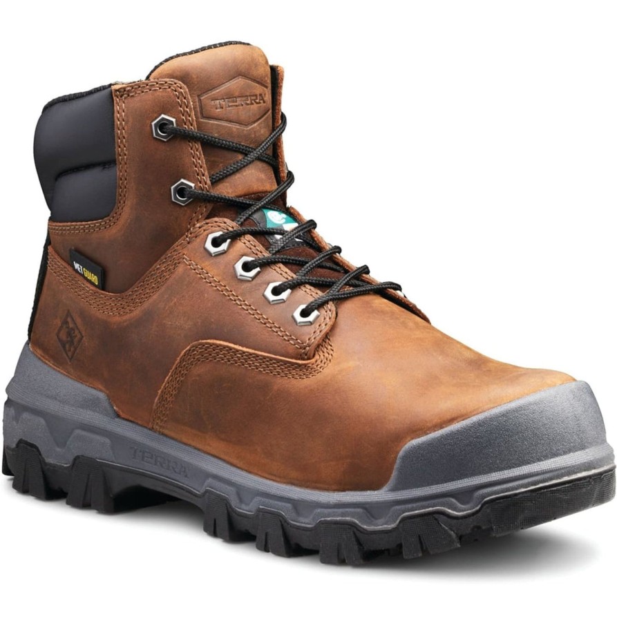 Men'S Terra | Terra Men'S Sentry 2020 6" Comp Toe Wp Safety Work Boot R4Nwbn Brown