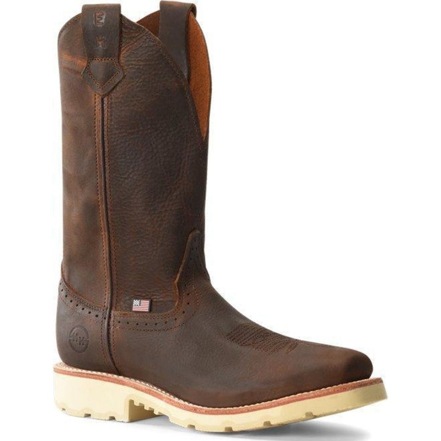 Men'S Double H | Double H Men'S Wooten 12" Steel Toe Usa Made Western Work Boot- Dh4649 Brown