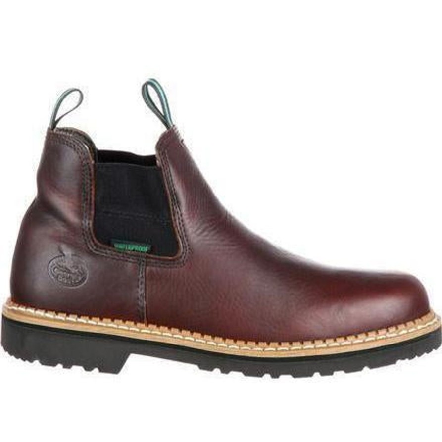 Men'S Georgia | Georgia Men'S Giant High Romeo Waterproof Work Boot Gr500 Brown