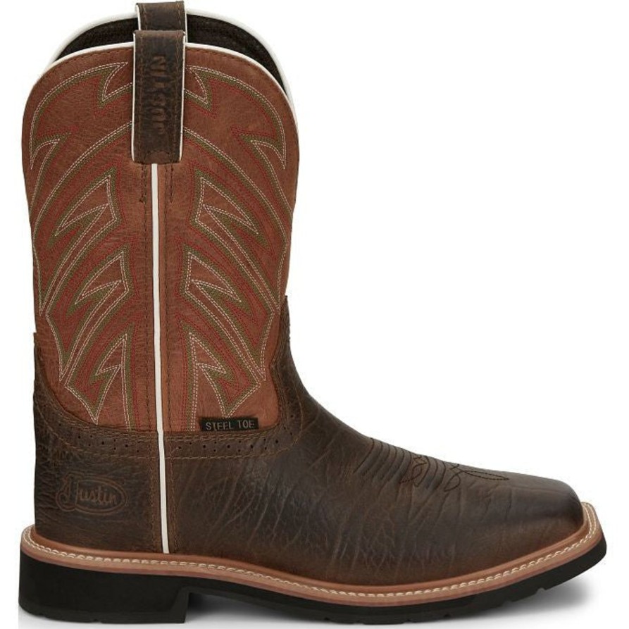 Men'S Justin | Justin Men'S Electrician 11" St Western Work Boot Se4561 Brown