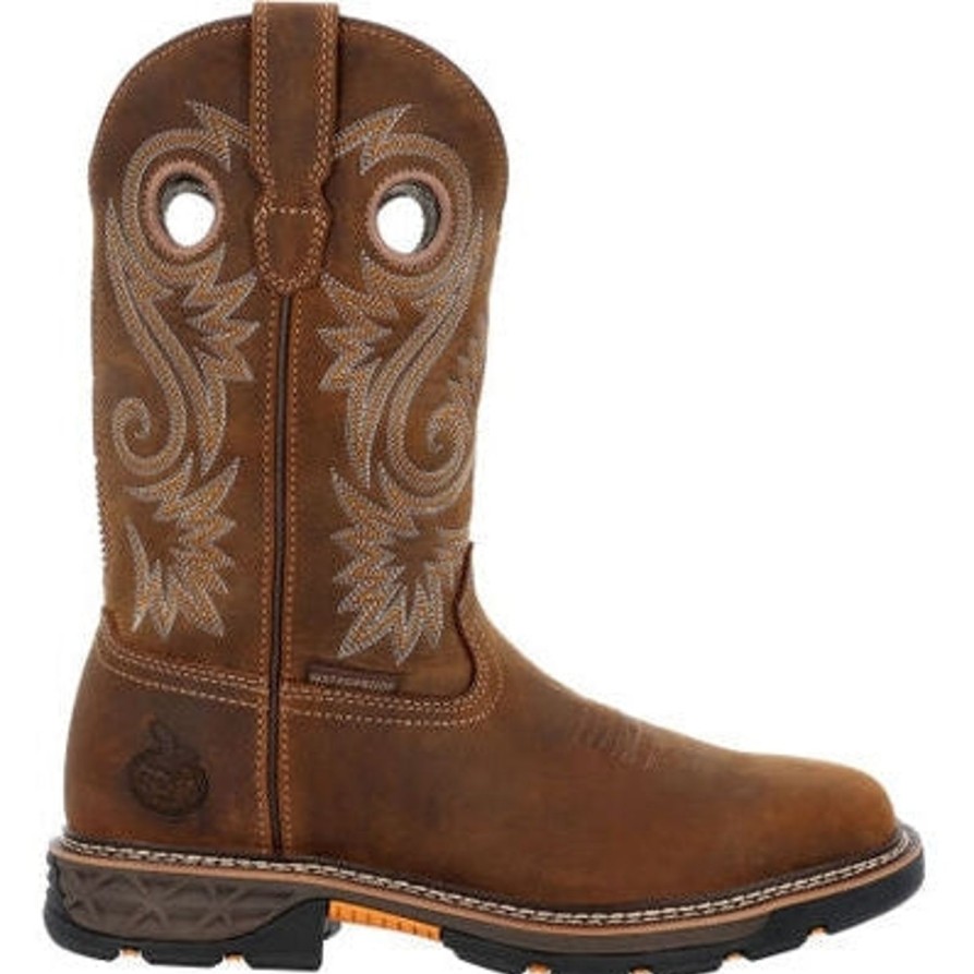 Men'S Georgia | Georgia Men'S Carbo Tec Flx 11" Alloy Toe Western Work Boot -Horse- Gb00622 Brown