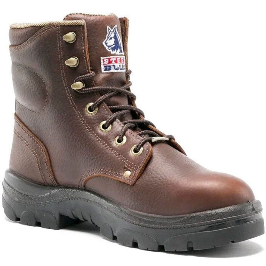 Men'S Steel Blue | Steel Blue Men'S Argyle 6" Wp Soft Toe Waterproof Work Boot - Oak - 810952 Brown