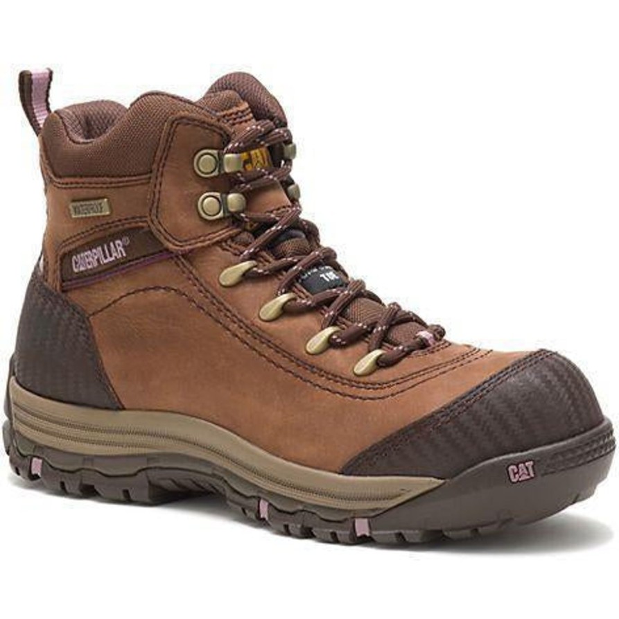 Women'S CAT | Cat Women'S Ally 6" Comp Toe Wp Imported Work Boot P90760 Brown