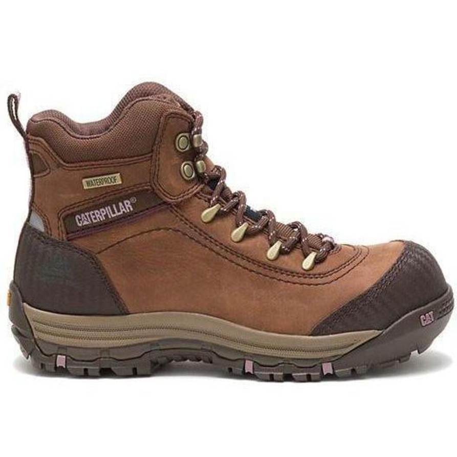 Women'S CAT | Cat Women'S Ally 6" Comp Toe Wp Imported Work Boot P90760 Brown