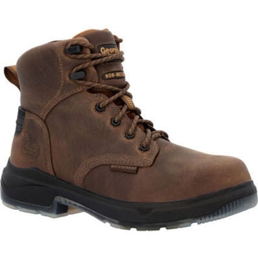 Men'S Georgia | Georgia Men'S Flxpoint Ultra 6" Wp Comp Toe Work Boot Gb00552 Brown