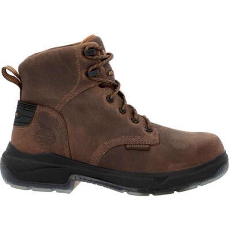 Men'S Georgia | Georgia Men'S Flxpoint Ultra 6" Wp Comp Toe Work Boot Gb00552 Brown