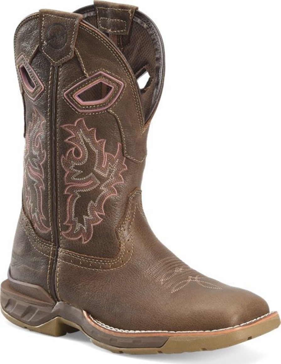 Women'S Double H | Double H Women'S Phantom Rider 10" Square Toe Western Work Boot Dh5373 Brown