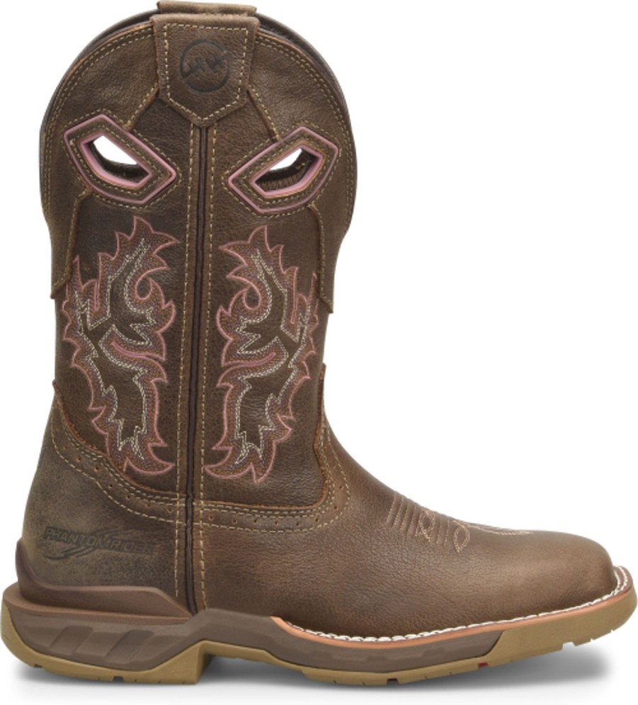 Women'S Double H | Double H Women'S Phantom Rider 10" Square Toe Western Work Boot Dh5373 Brown