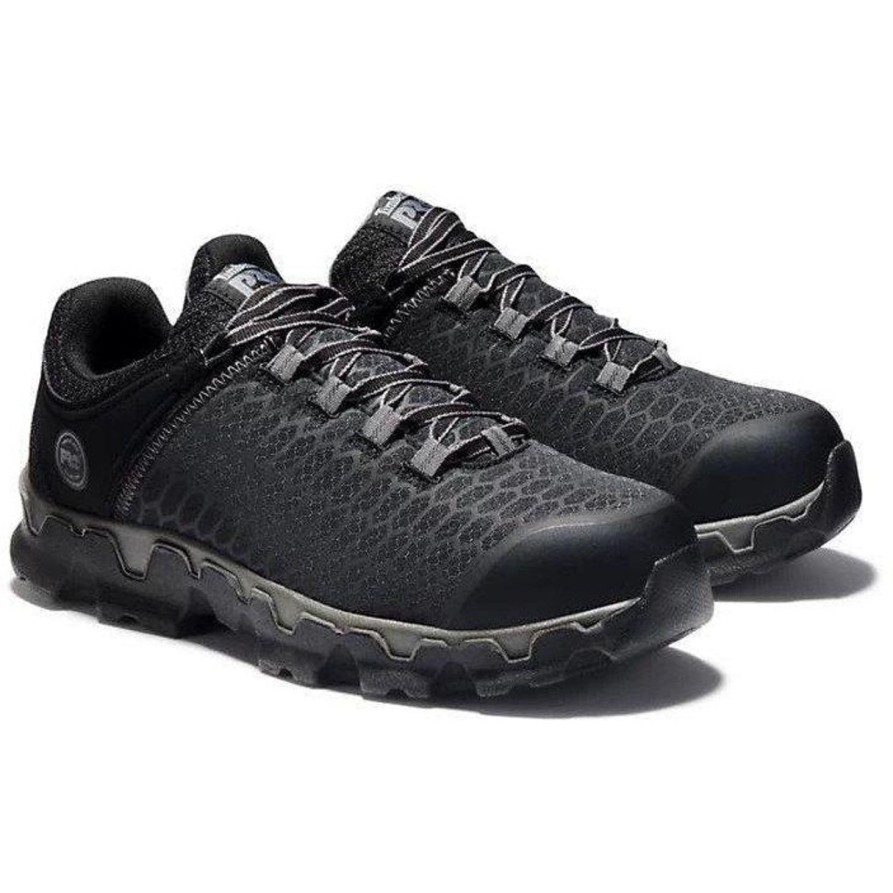 Men'S Timberland Pro | Timberland Pro Men'S Powertrain Sport Alloy Toe Work Shoes Tb0A176A001 Black